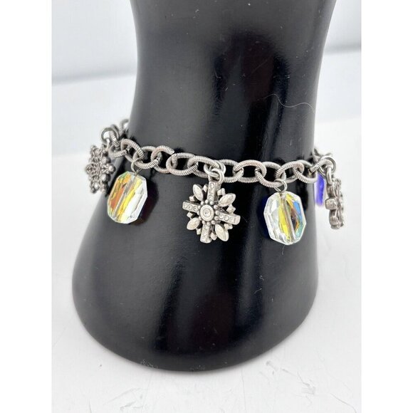 Brighton SNOW DIVA Snowflake Charm Bracelet Silver Plated Clear Crystal 7 To 8 “ - Picture 6 of 6